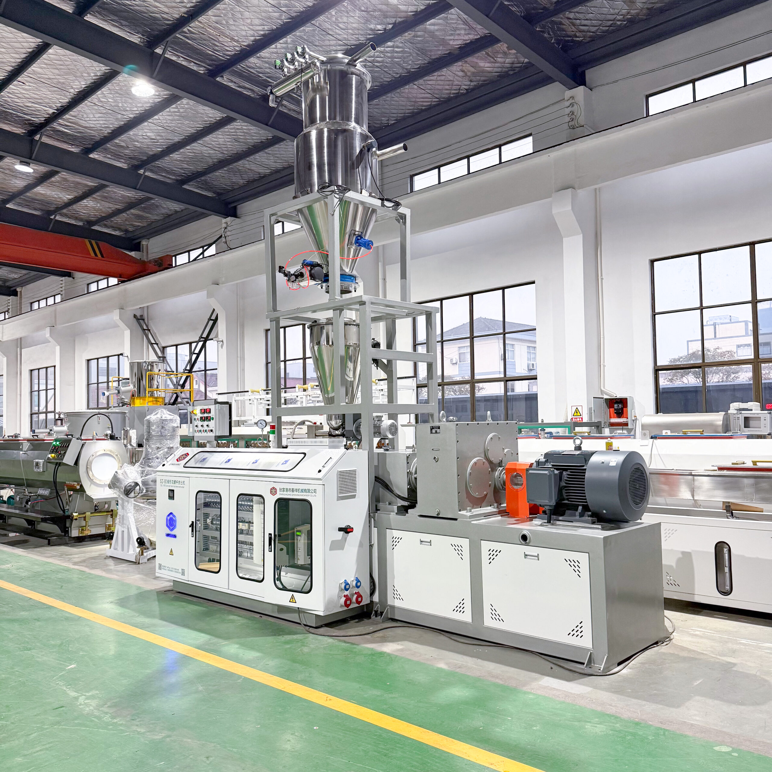 conical twin-screw extruder for PVC pipe extrusion line
