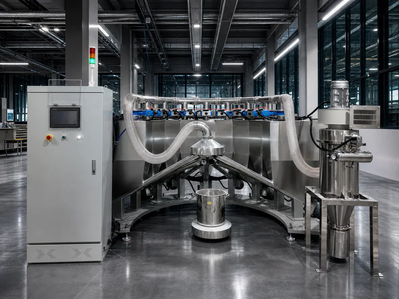 Continuous loss in weight feeders on an extrusion and compounding line