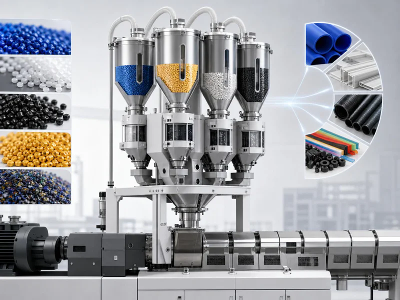 Gravimetric dosing unit weighing masterbatch and additives