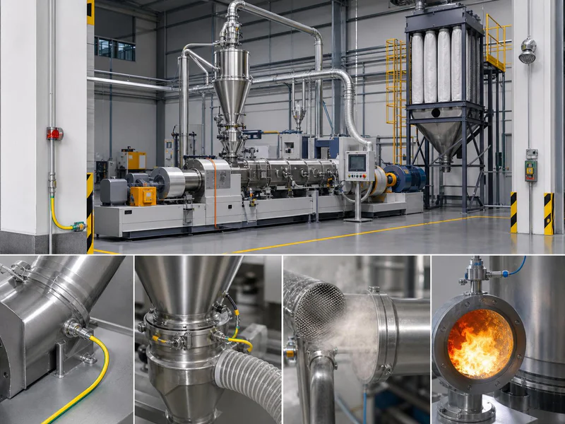 Dust control and safety review for powder handling
