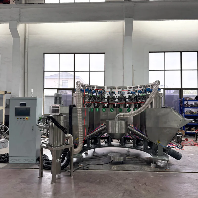 Masterbatch and additive dosing unit with color pellets