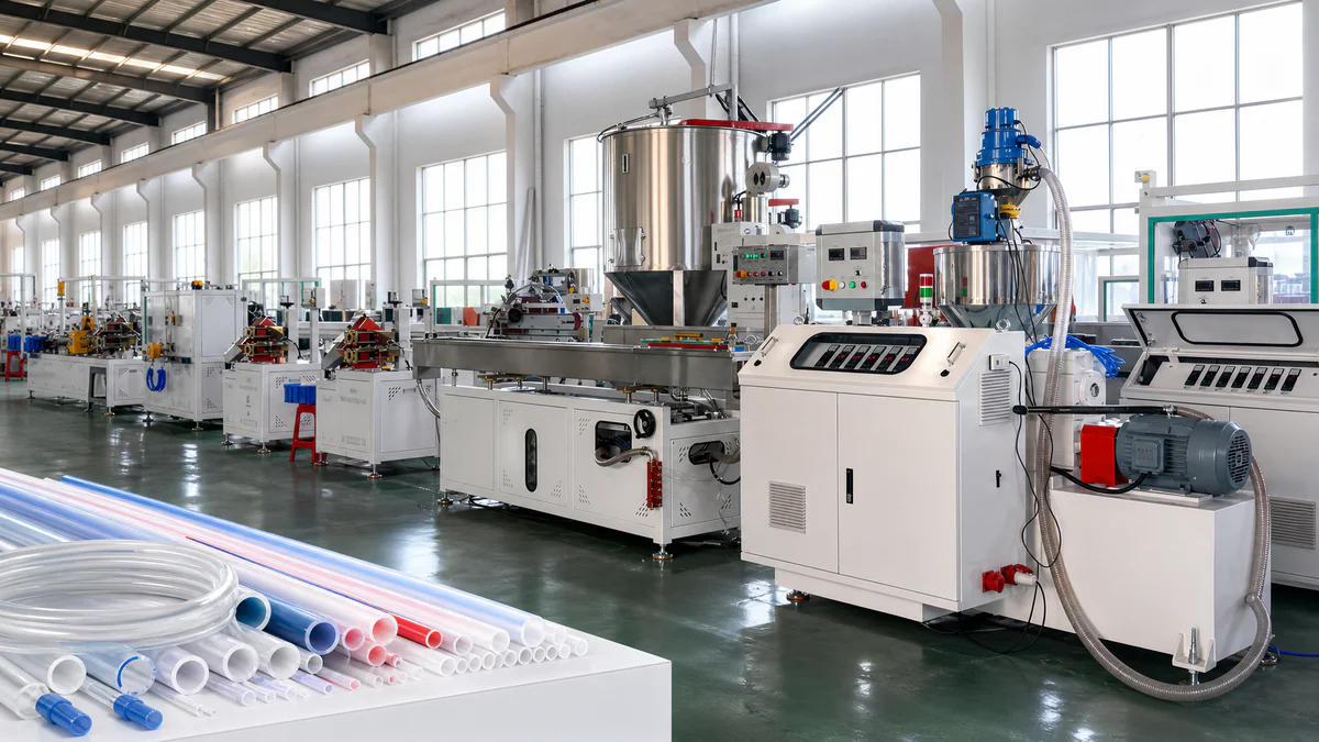 Medical catheter tube extrusion in clean conditions