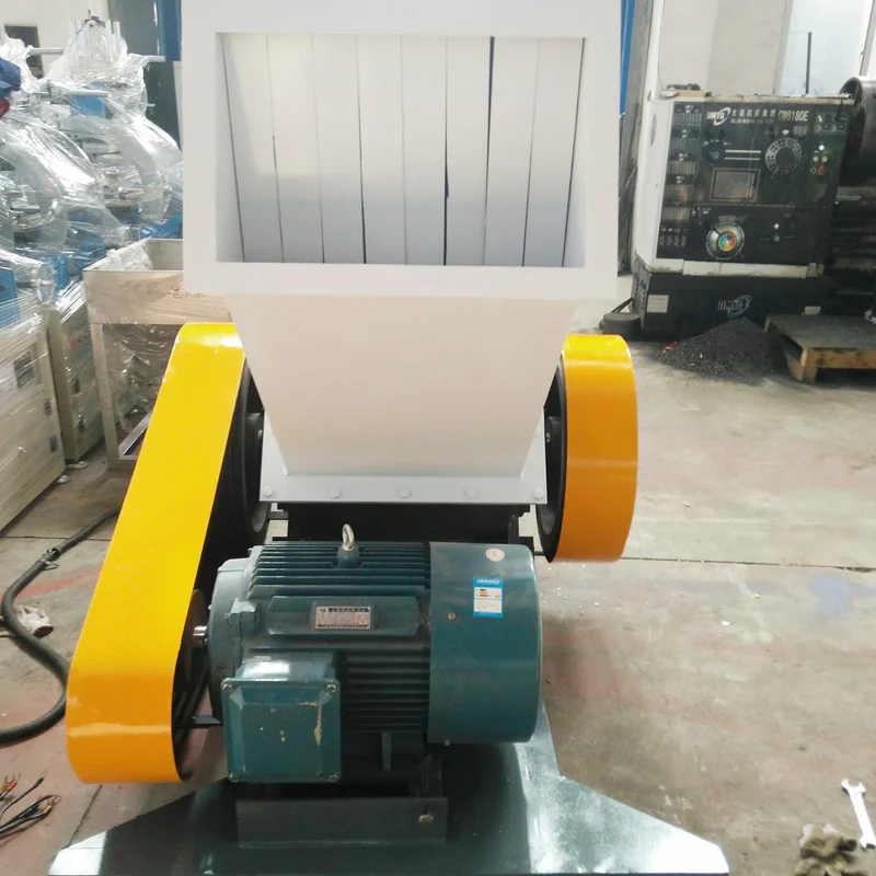 Crushed plastic regrind compared against the target particle size