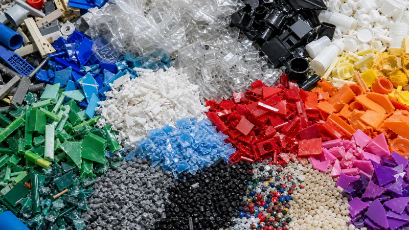 Plastic material photos prepared for equipment selection
