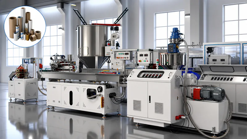 Plastic winding core tube extrusion line