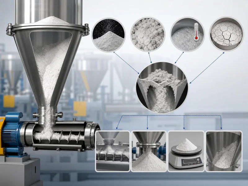 PVC powder flow behavior in a batching hopper