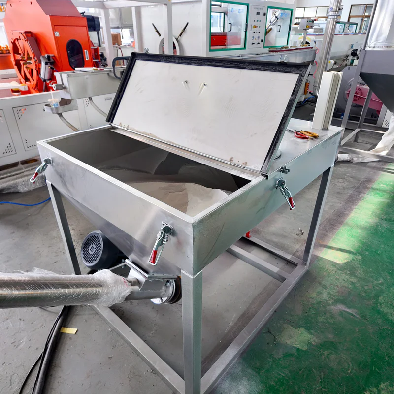 Material feeding section checked during a running test