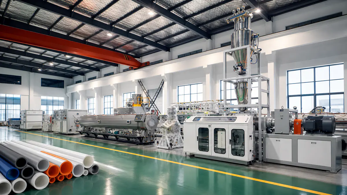 PVC pipe extrusion with twin screw extruder