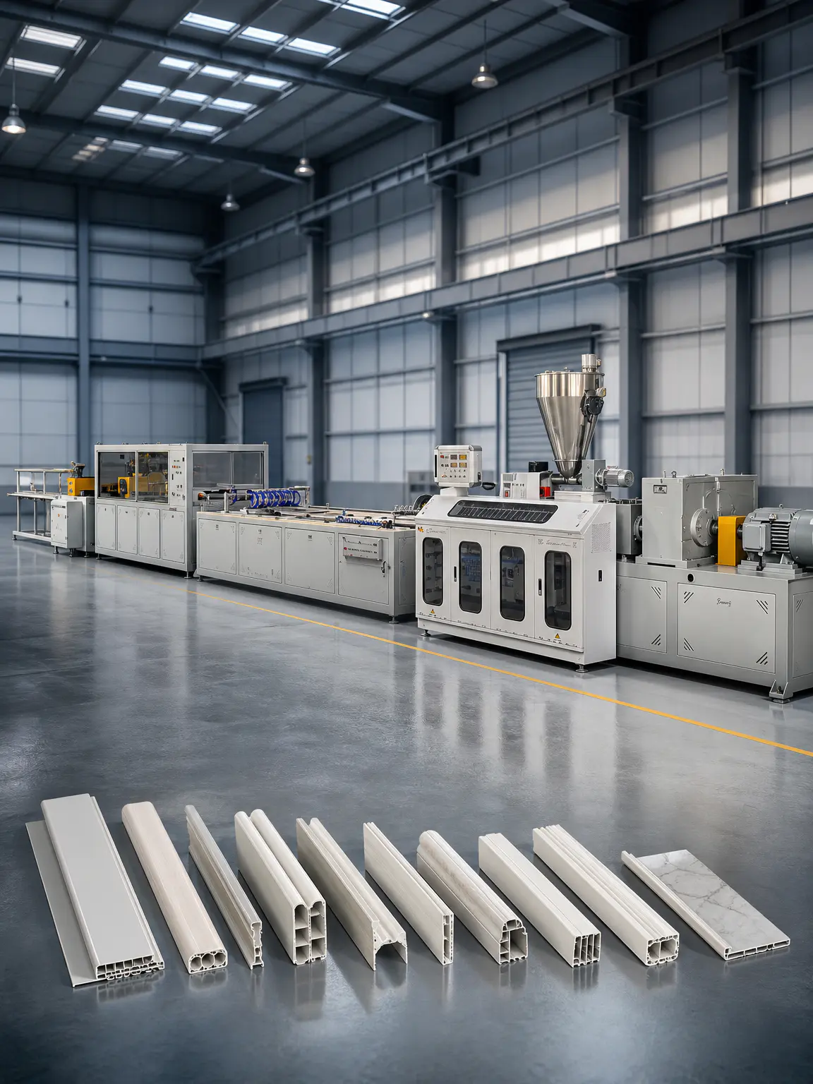 PVC skirting board and decorative profile extrusion line