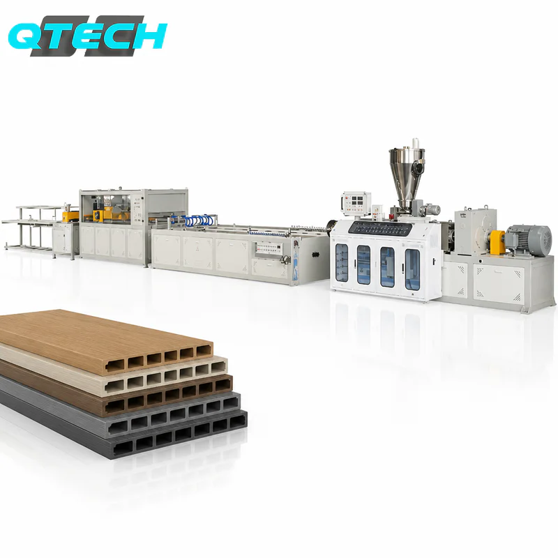 WPC board and composite panels stacked after production