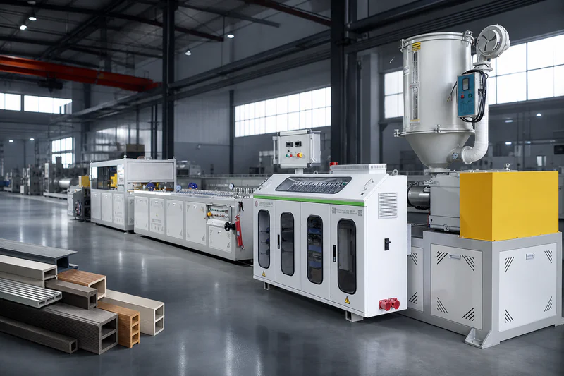 WPC profile extrusion with high filler material