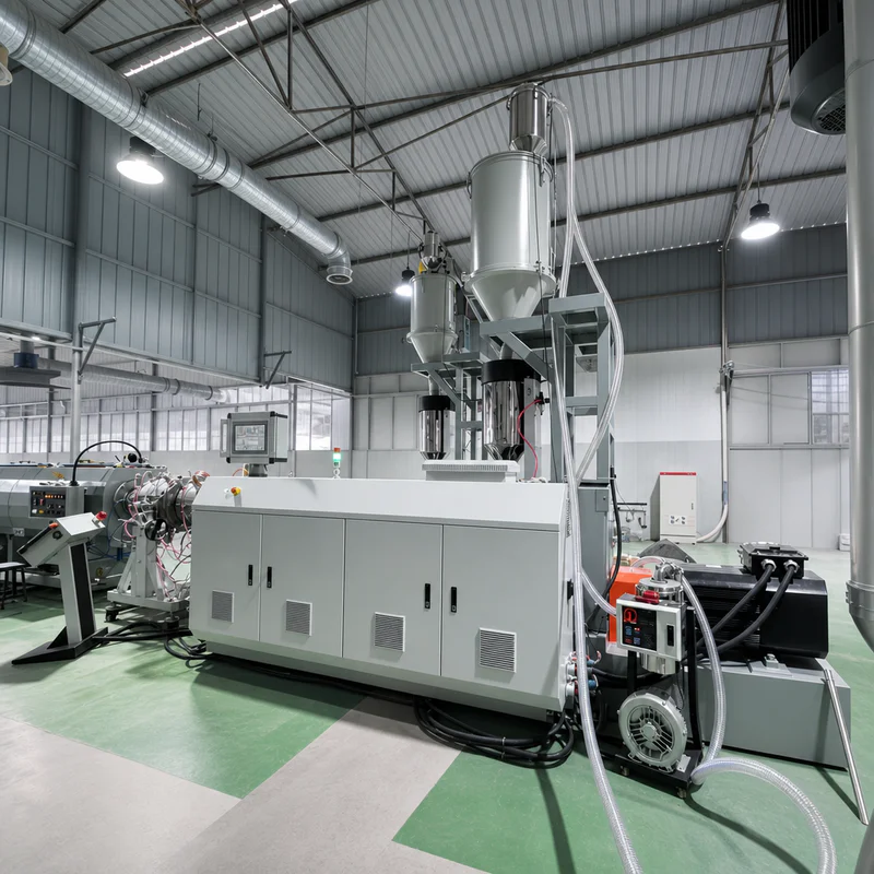 Plastic extrusion machine used for plastic pipe and profile manufacturing