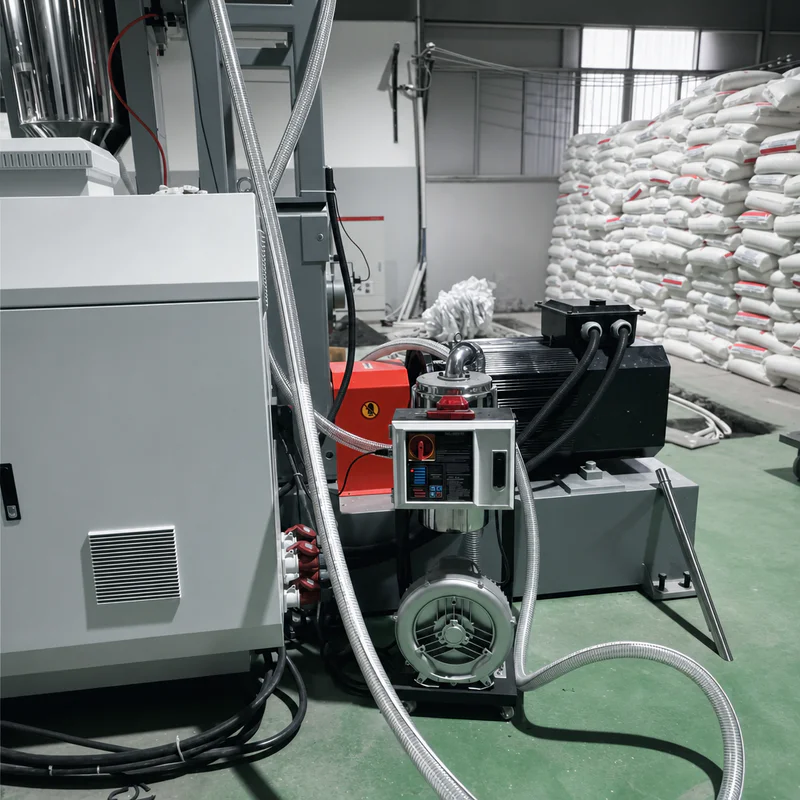 material feeding and drying system of the HEPE pipe extrusion line