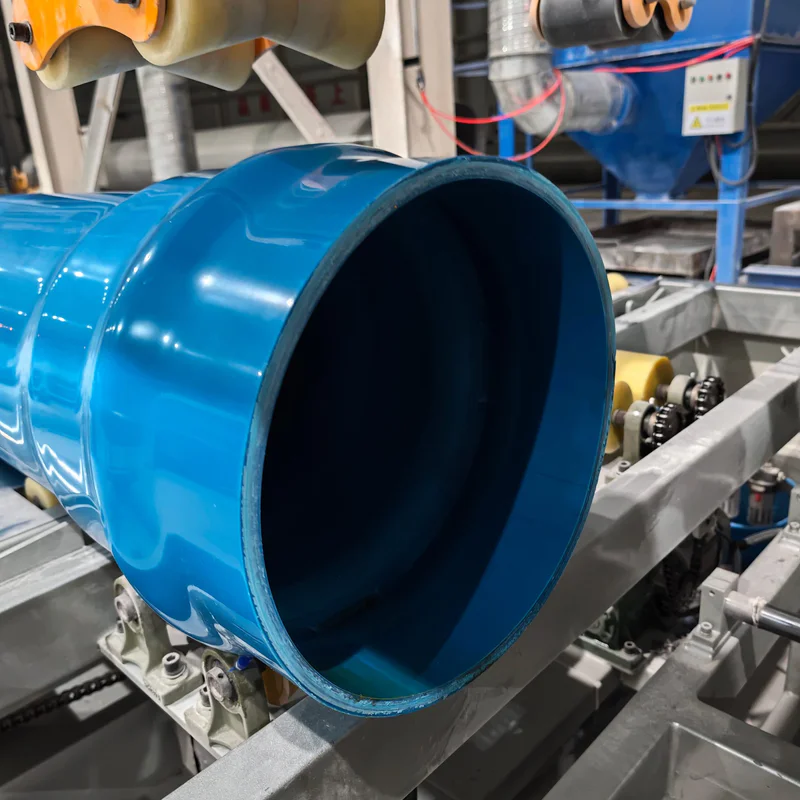 Plastic extrusion machine for manufacturing plastic pipe and profile in factory scene