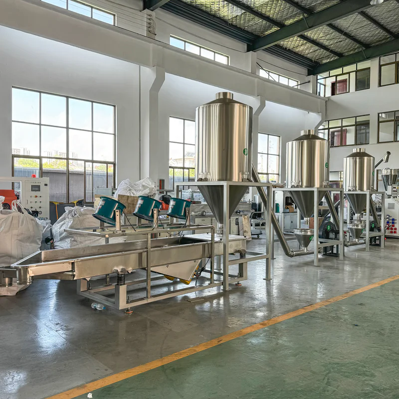Plastic extrusion machine in showroom for pipe and profile manufacturing