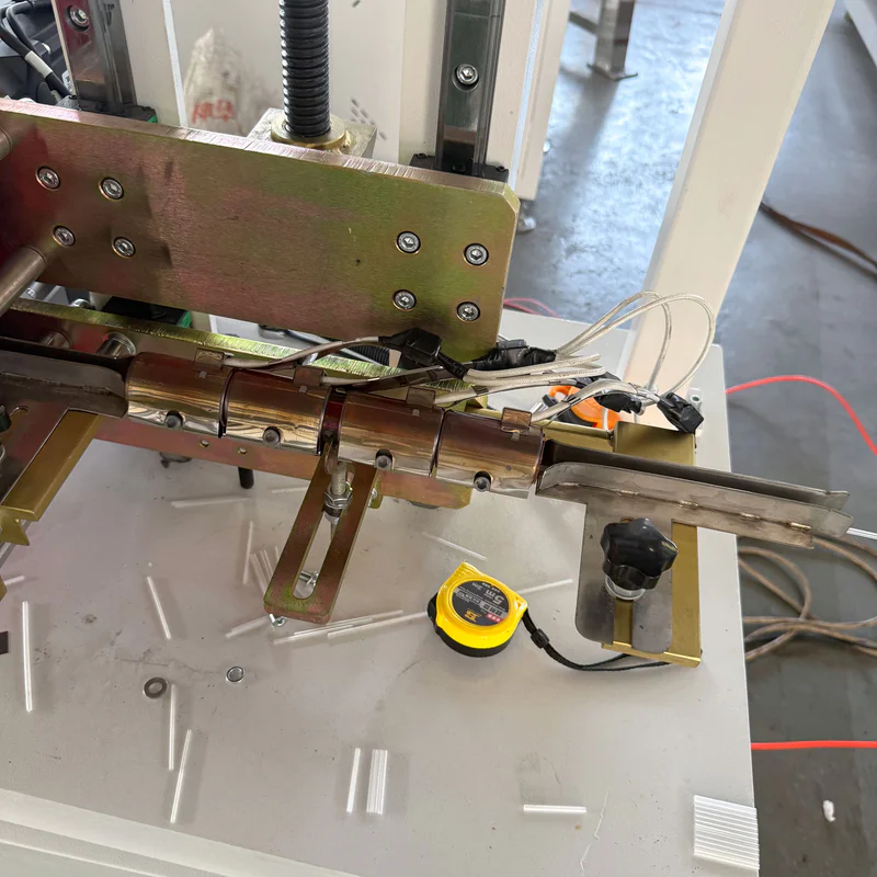Plastic extrusion machine for pipe and profile production in factory scene
