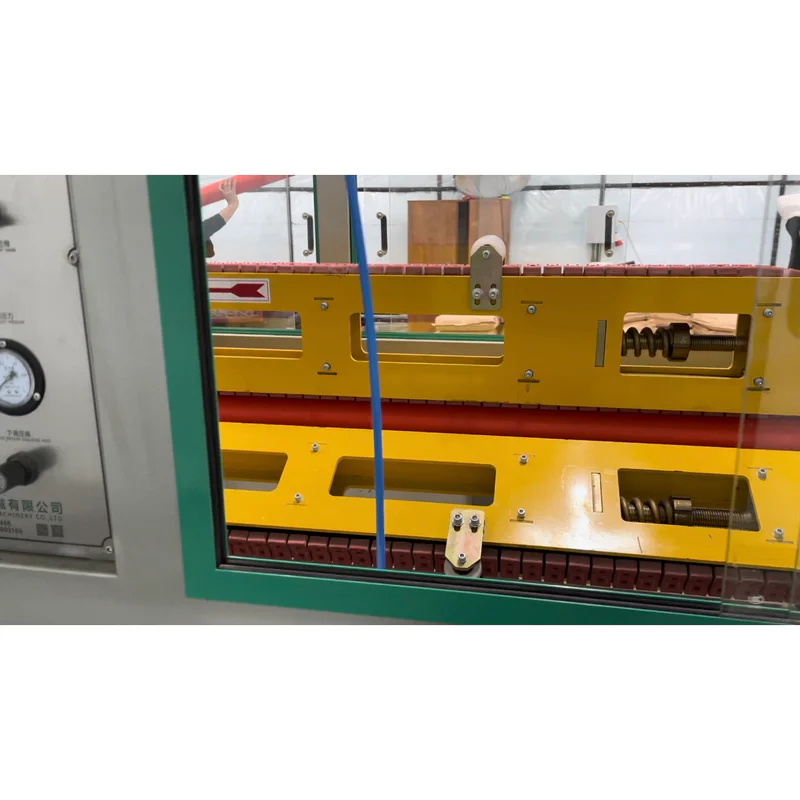 Plastic extrusion machine for plastic pipe and profile manufacturing in factory scene
