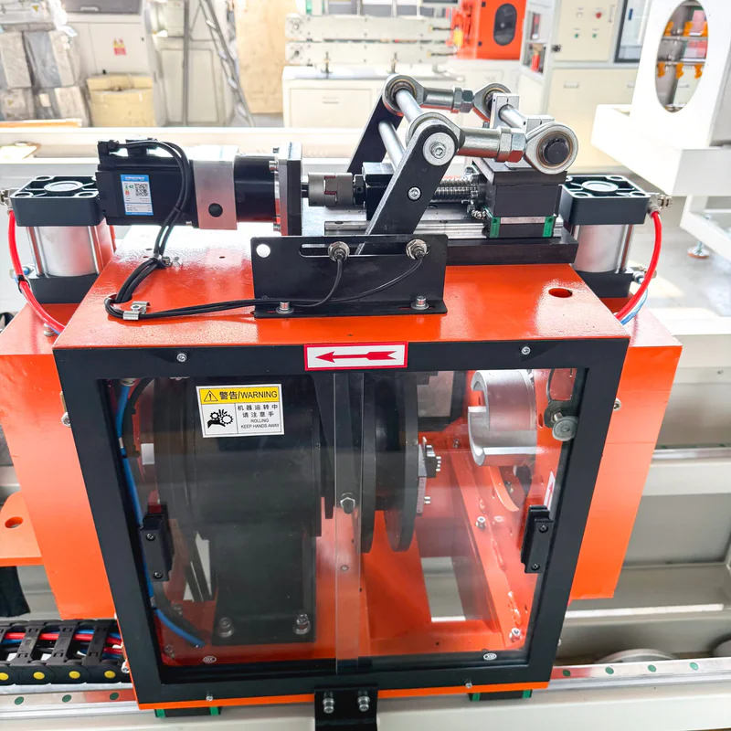 Plastic extrusion machine for pipe and profile production in factory scene