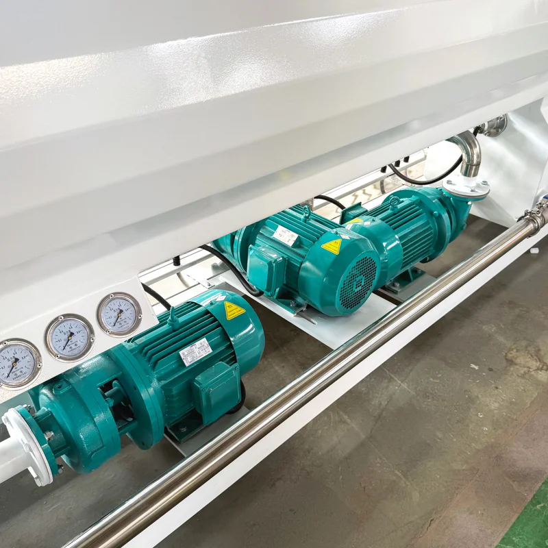 Plastic extrusion machine for manufacturing plastic pipes and profiles in a showroom scene