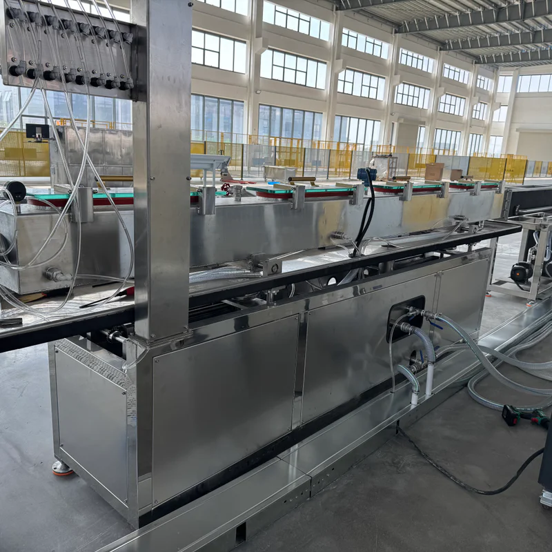 Plastic extrusion machine used for manufacturing plastic pipes and profiles in factory setting