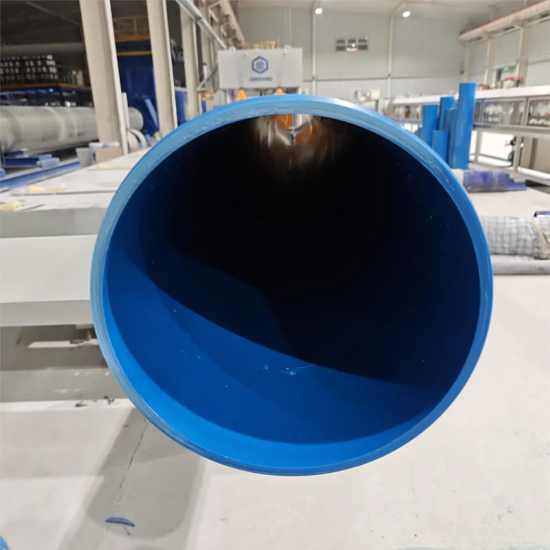 Plastic extrusion machine for manufacturing PVC pipes and profiles in showroom scene