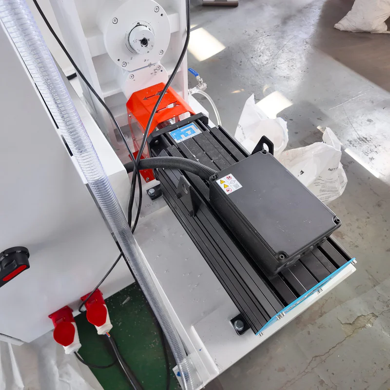 Plastic extrusion machine for manufacturing plastic pipe and profile in showroom scene