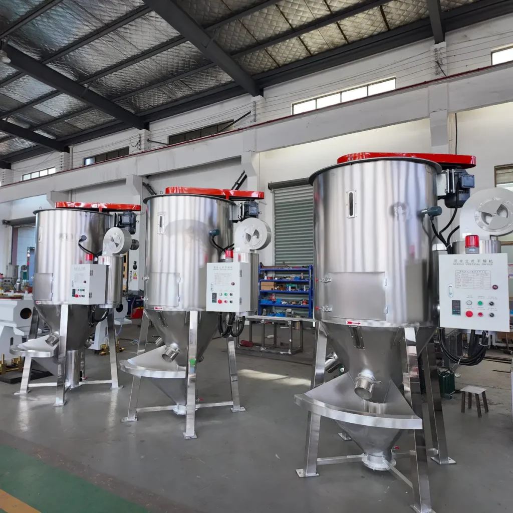 Plastic extrusion machine for pipe and profile manufacturing in showroom scene