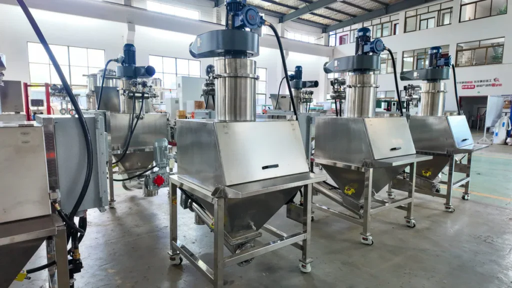 Plastic extrusion machine in showroom for pipe and profile manufacturing