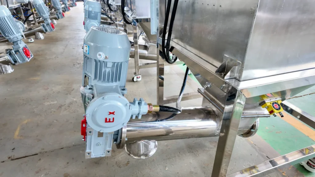 Plastic extrusion machine for plastic pipe and profile production in factory setting