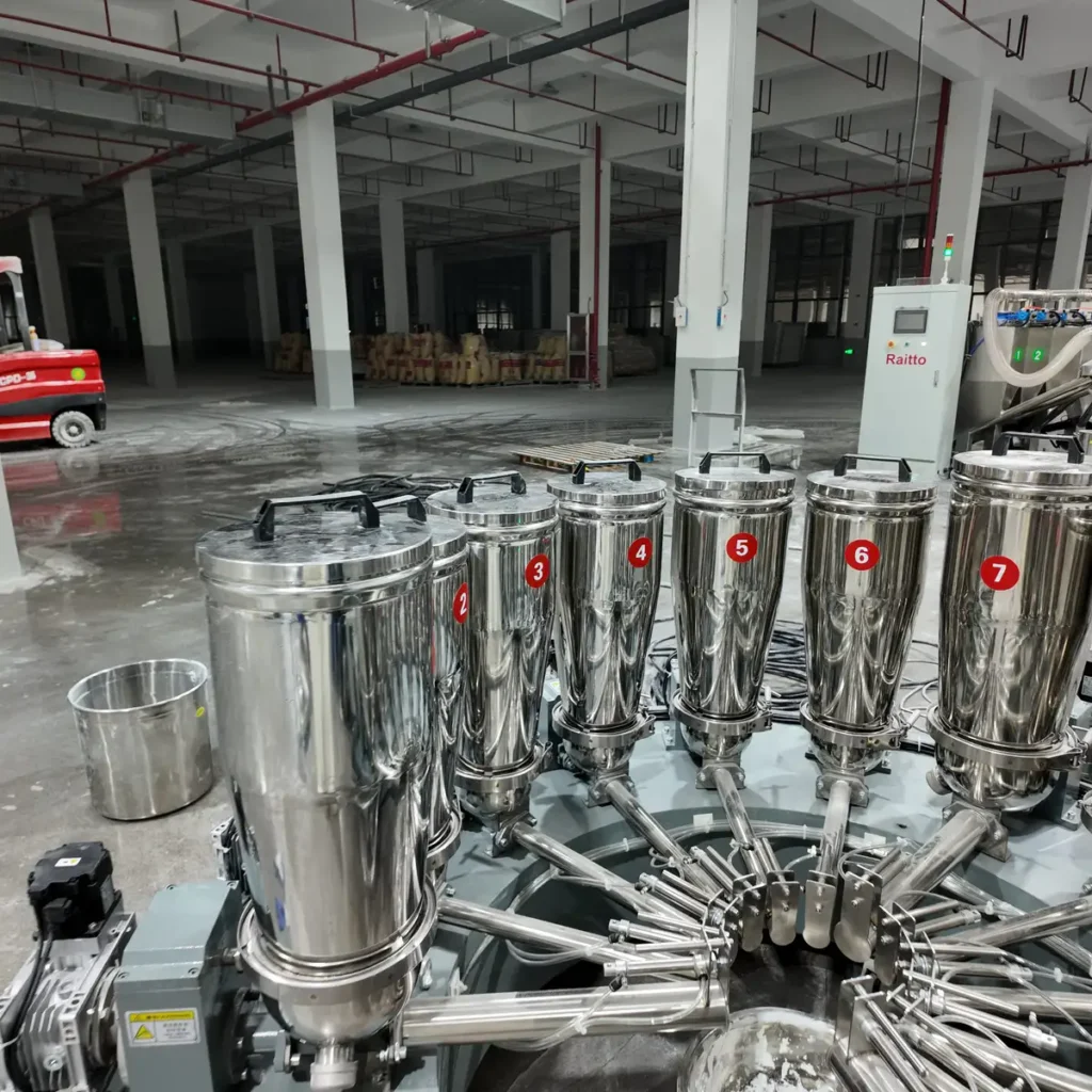Plastic extrusion machine in showroom for pipe and profile manufacturing
