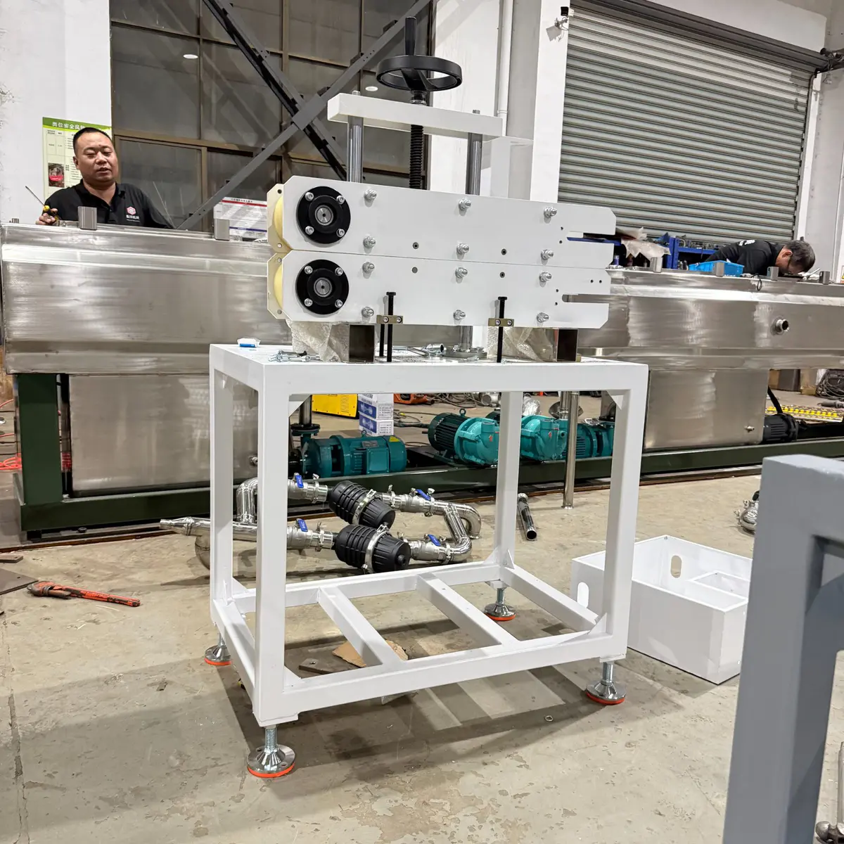 Pipe extrusion factory floor overview